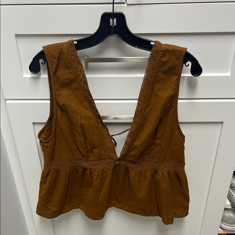 Brown Sleeveless Top